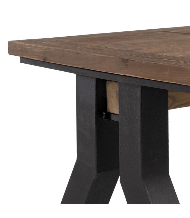 MESA COMEDOR NATURAL-NEGRO 200 X 100 X 78 CM