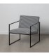 SILLÓN NEGRO TEJIDO-METAL SALÓN 65 X 85 X 73 CM