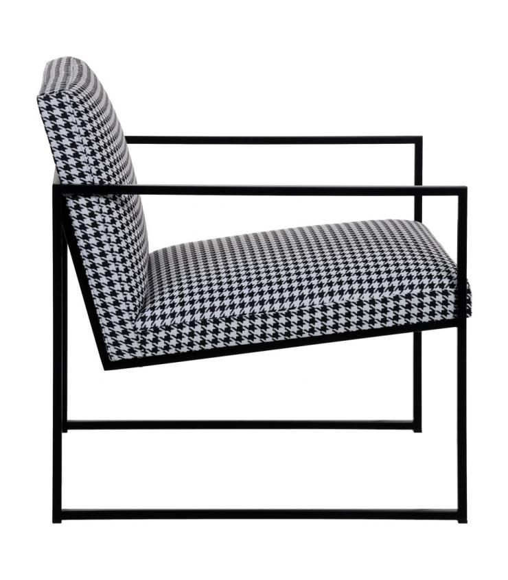 SILLÓN NEGRO TEJIDO-METAL SALÓN 65 X 85 X 73 CM