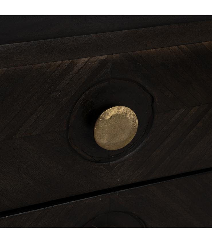 APARADOR MARRÓN-ORO MADERA / METAL SALÓN 122 X 41 X 91 CM