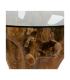 MESA COMEDOR NATURAL MADERA / CRISTAL 140 X 140 X 75 CM