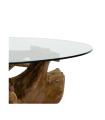 MESA COMEDOR NATURAL MADERA / CRISTAL 140 X 140 X 75 CM
