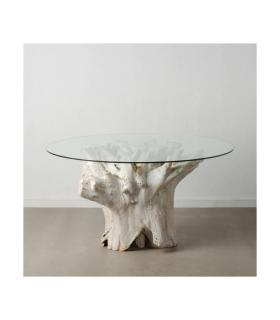 MESA COMEDOR BLANCO ROZADO 140 X 140 X 75 CM