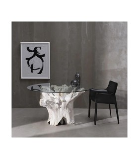 MESA COMEDOR BLANCO ROZADO 140 X 140 X 75 CM
