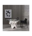 MESA COMEDOR BLANCO ROZADO 140 X 140 X 75 CM