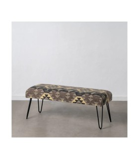 BANQUETA NEGRO-TAUPE TEJIDO-METAL 120 X 41,50 X 48 CM