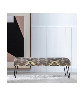 BANQUETA NEGRO-TAUPE TEJIDO-METAL 120 X 41,50 X 48 CM