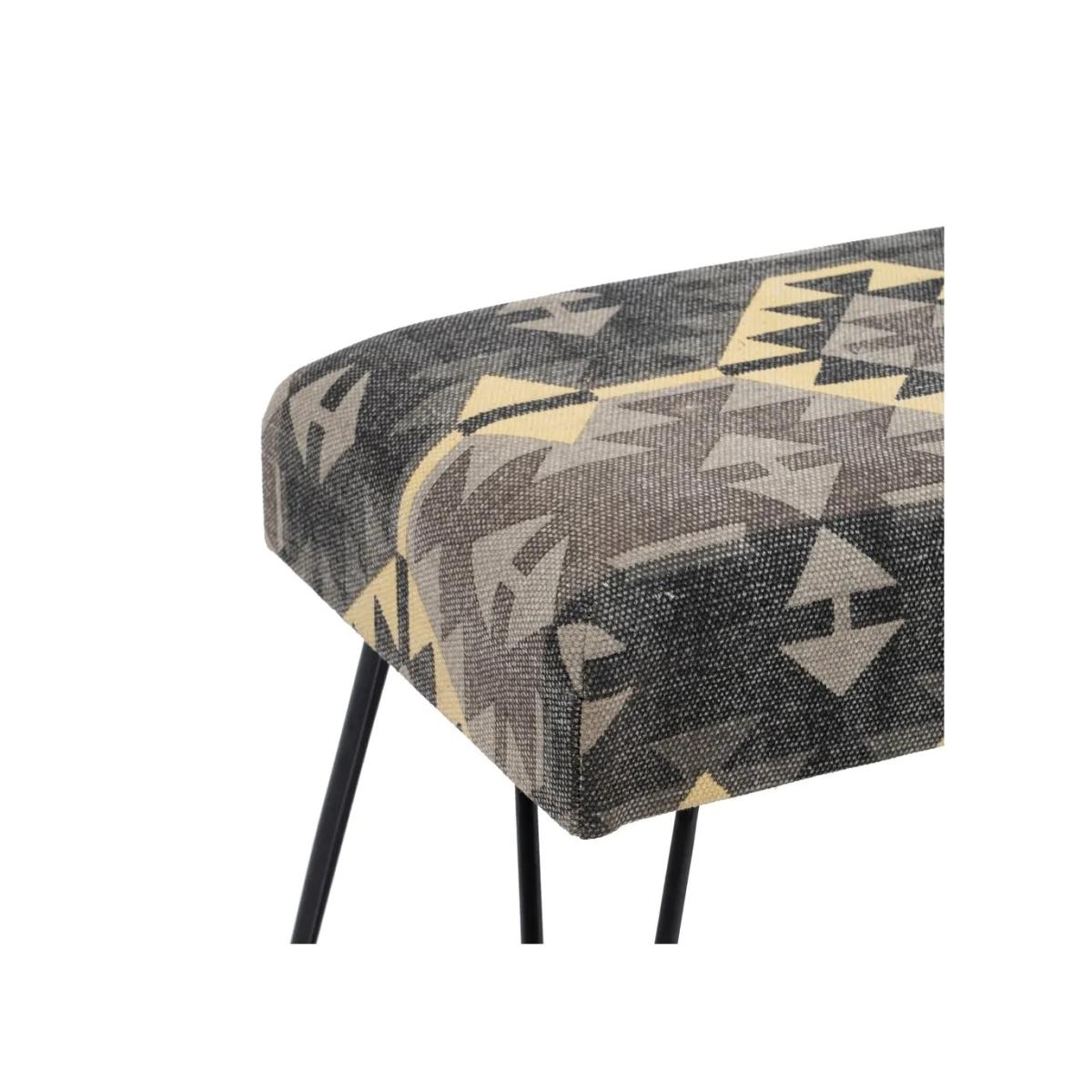 BANQUETA NEGRO-TAUPE TEJIDO-METAL 120 X 41,50 X 48 CM