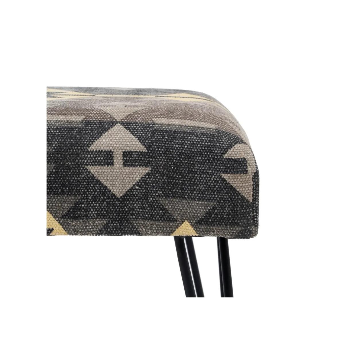BANQUETA NEGRO-TAUPE TEJIDO-METAL 120 X 41,50 X 48 CM