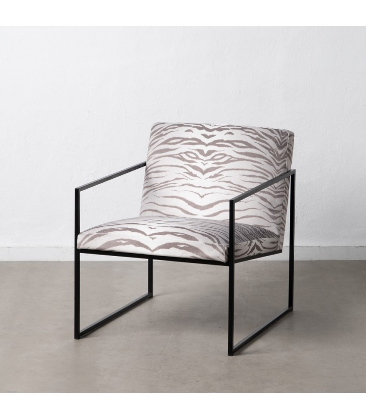 SILLÓN ANIMAL PRINT TEJIDO-METAL SALÓN 65 X 85 X 73 CM