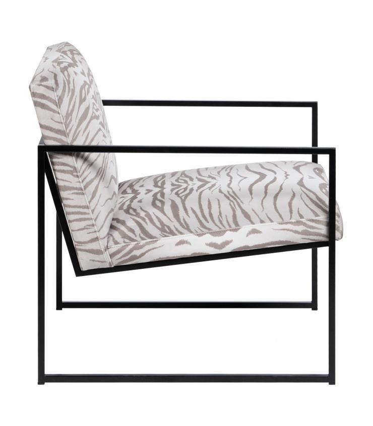 SILLÓN ANIMAL PRINT TEJIDO-METAL SALÓN 65 X 85 X 73 CM