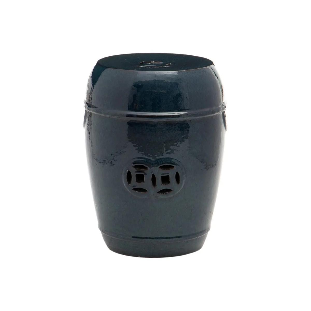 TABURETE AZUL CERÁMICA DECORACIÓN 35 X 35 X 48 CM