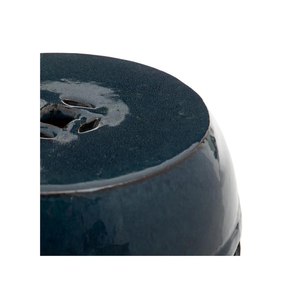 TABURETE AZUL CERÁMICA DECORACIÓN 35 X 35 X 48 CM