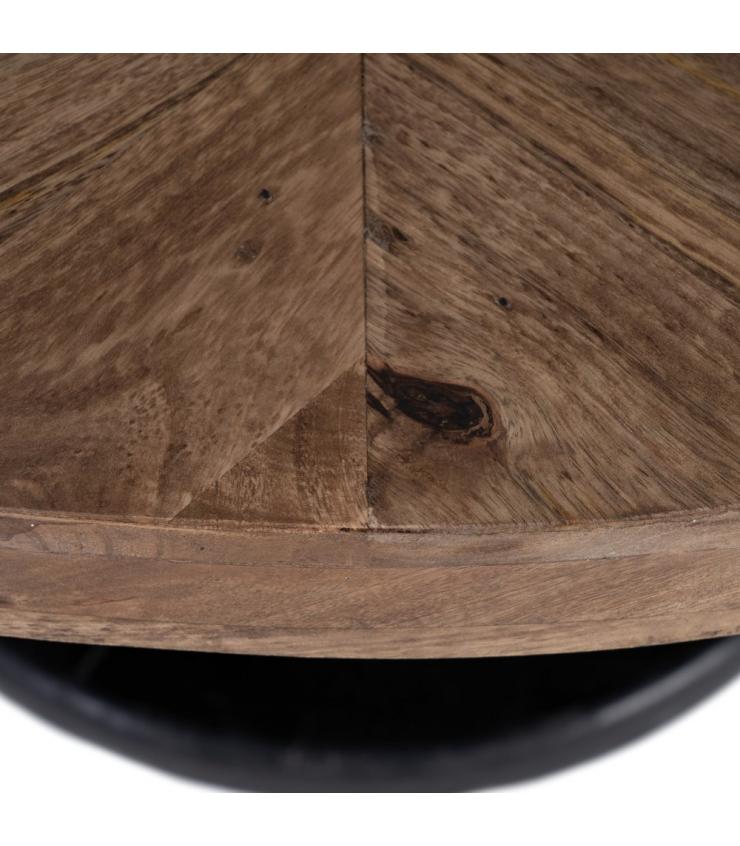 MESA COMEDOR NATURAL-NEGRO 120 X 120 X 76 CM