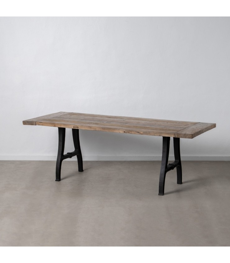 MESA COMEDOR NATURAL-NEGRO 220 X 90 X 76 CM