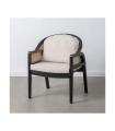 SILLÓN NATURAL-NEGRO RATÁN/MADERA SALÓN 58 X 60 X 77 CM