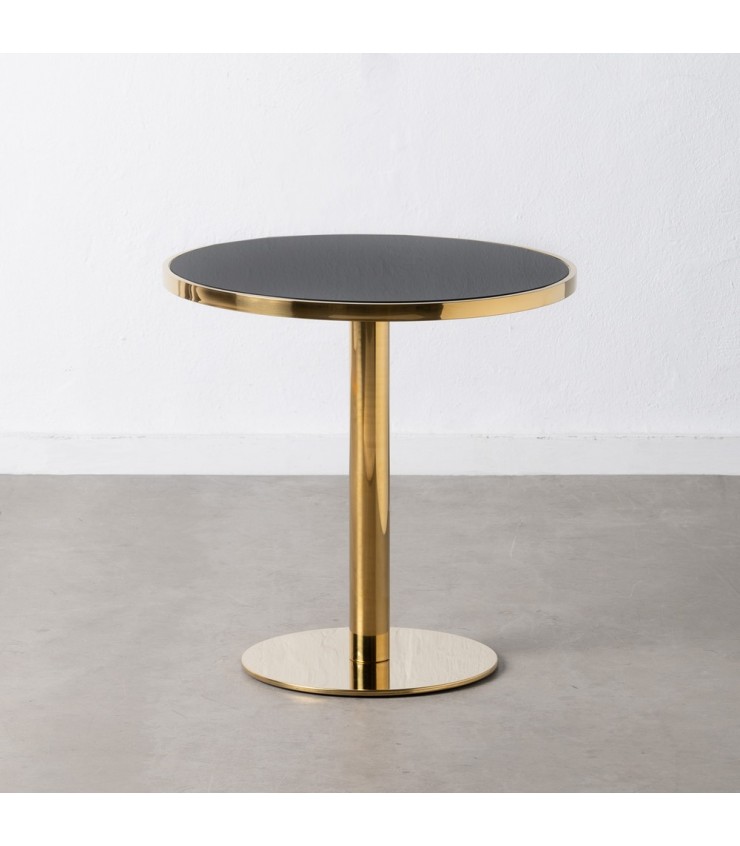 MESA AUXILIAR NEGRO-ORO 60 X 60 X 60 CM