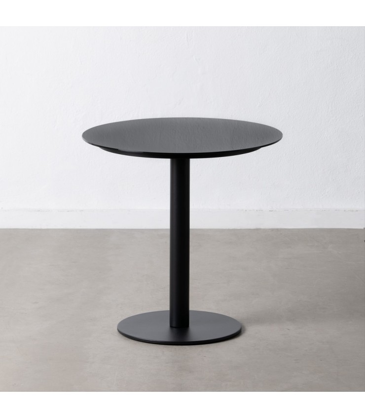 MESA AUXILIAR NEGRO CRISTAL/METAL 60 X 60 X 60 CM