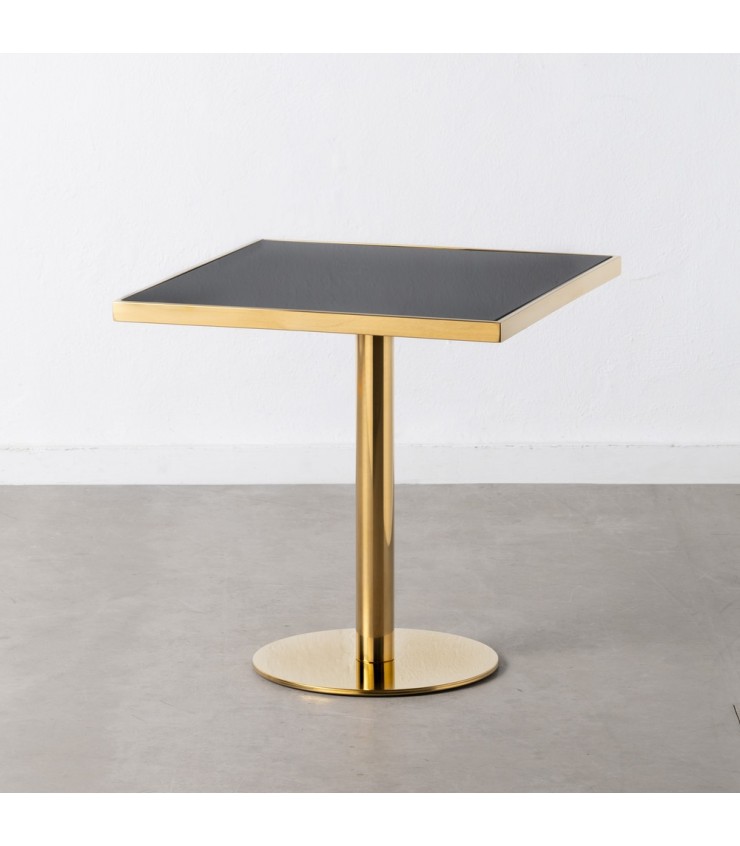 MESA AUXILIAR NEGRO-ORO 60 X 60 X 60 CM