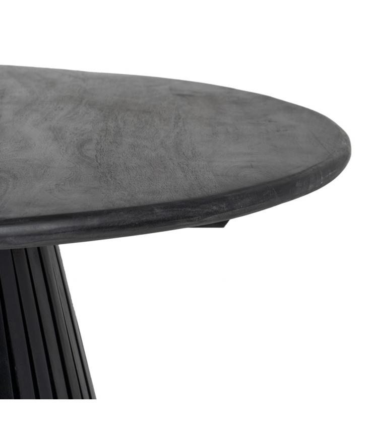 MESA COMEDOR NEGRO MADERA DE MANGO SALÓN 100 X 100 X 76 CM