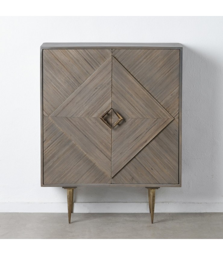 ARMARIO GRIS MADERA / METAL SALÓN 91,50 X 39,50 X 116 CM