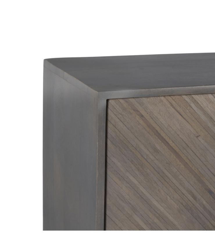 ARMARIO GRIS MADERA / METAL SALÓN 91,50 X 39,50 X 116 CM