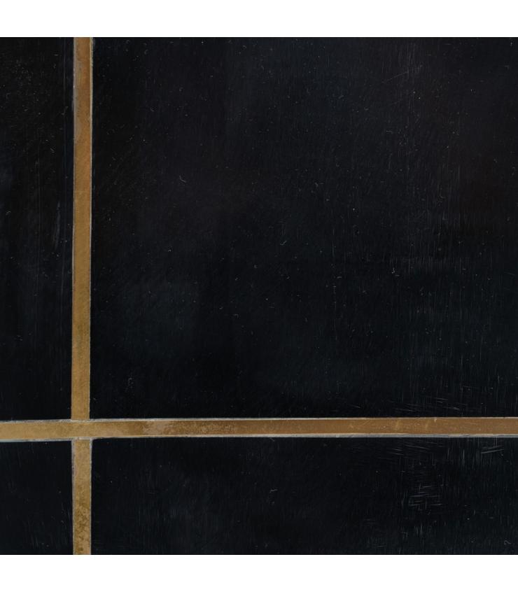 MESA AUXILIAR NEGRO-ORO METAL / RESINA 38 X 38 X 43 CM