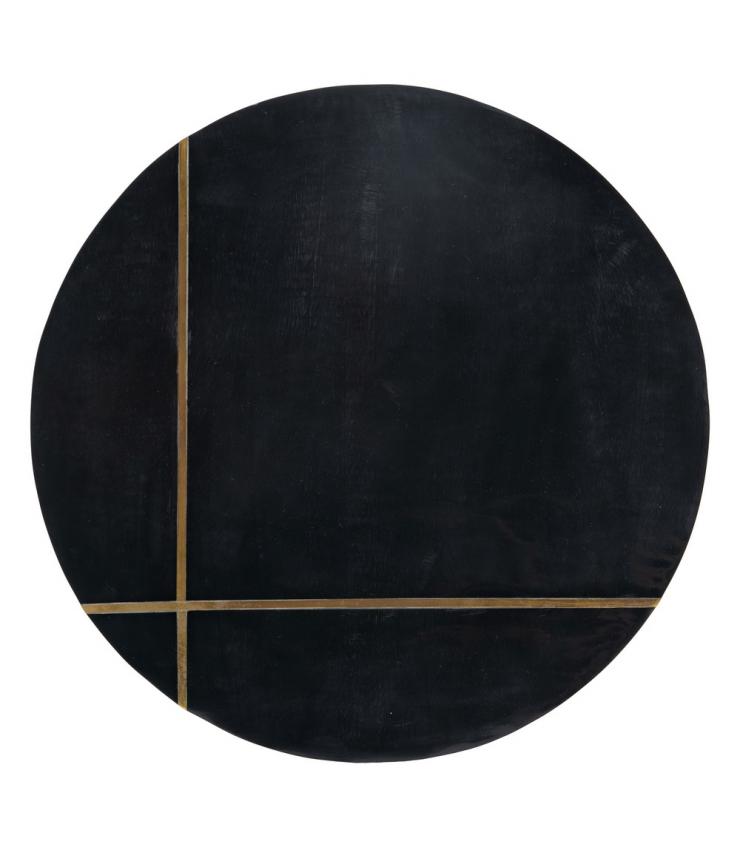 MESA AUXILIAR NEGRO-ORO METAL / RESINA 38 X 38 X 43 CM