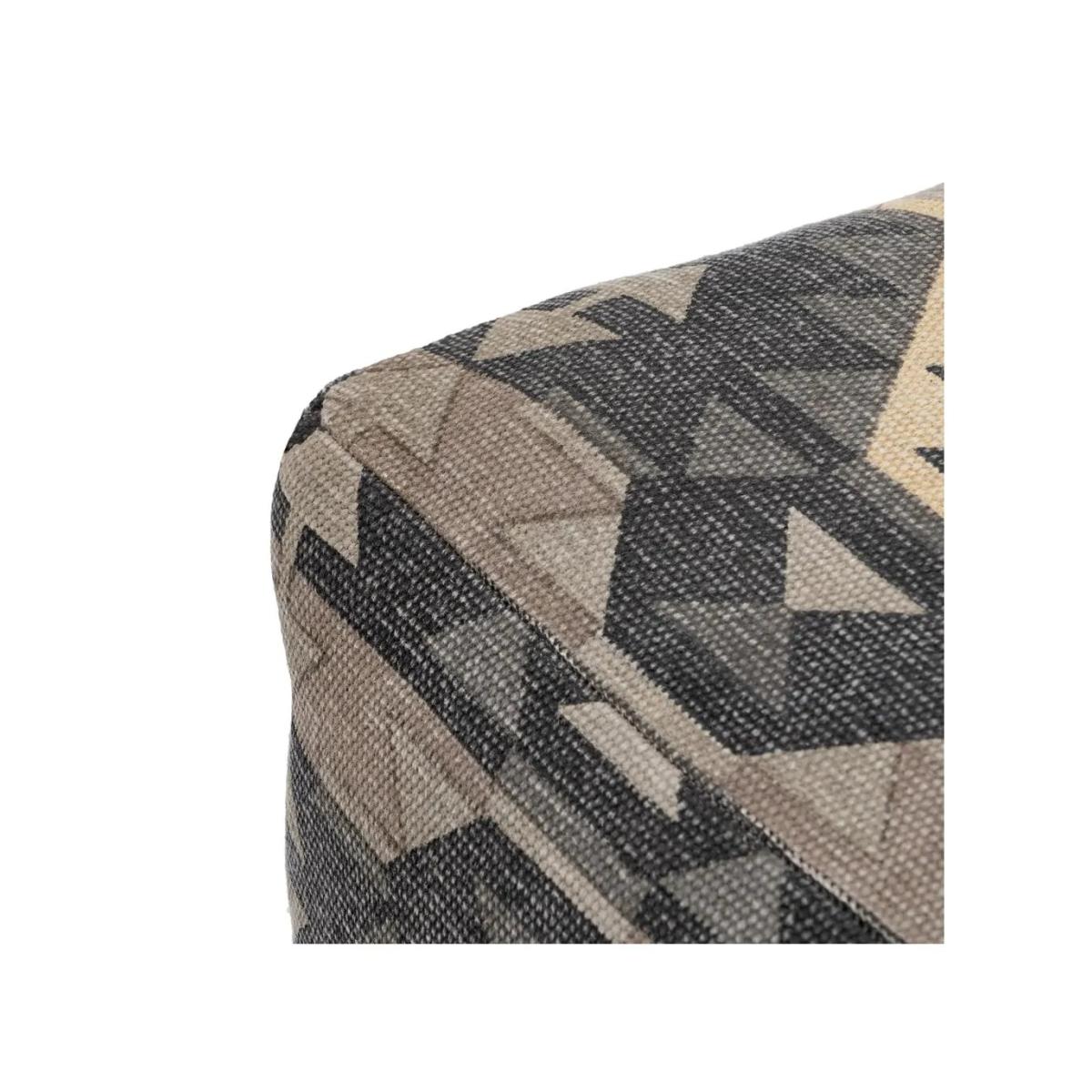 PUF NEGRO-TAUPE TEJIDO DECORACIÓN 45 X 45 X 45 CM