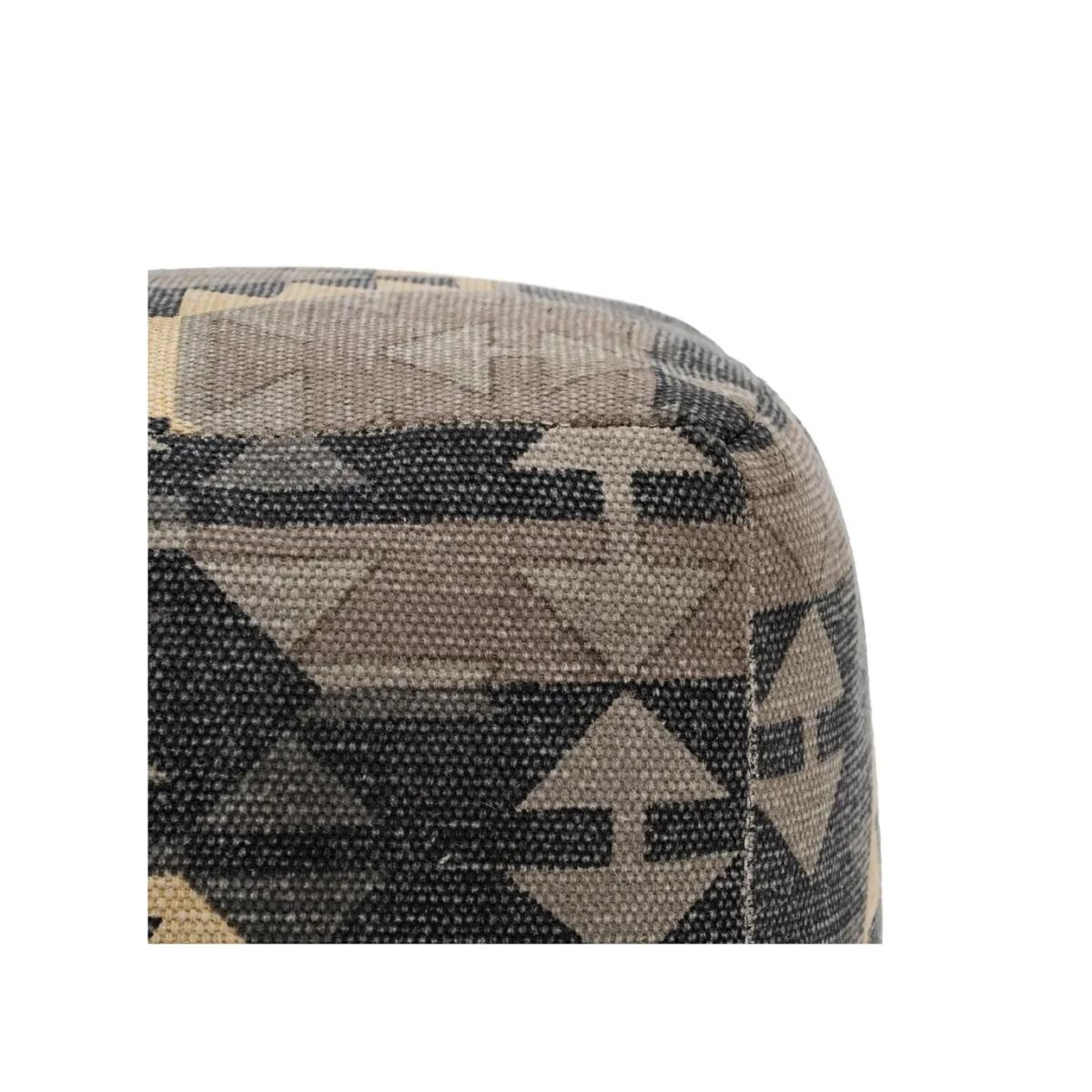 PUF NEGRO-TAUPE TEJIDO DECORACIÓN 45 X 45 X 45 CM