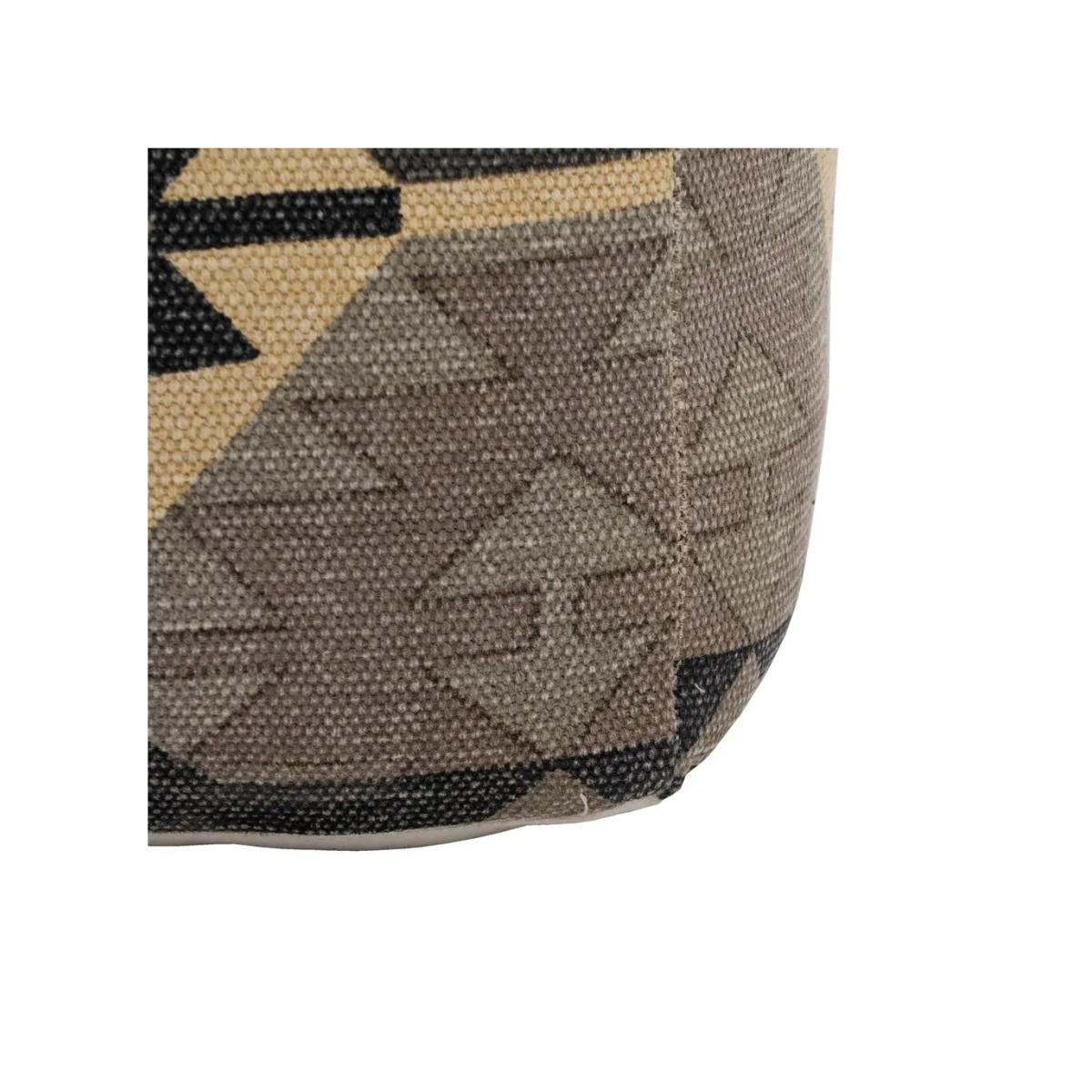 PUF NEGRO-TAUPE TEJIDO DECORACIÓN 45 X 45 X 45 CM