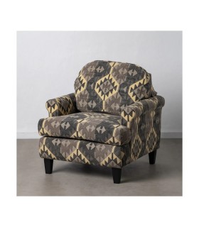 SILLÓN NEGRO-TAUPE TEJIDO-MADERA SALÓN 91 X 90 X 95 CM