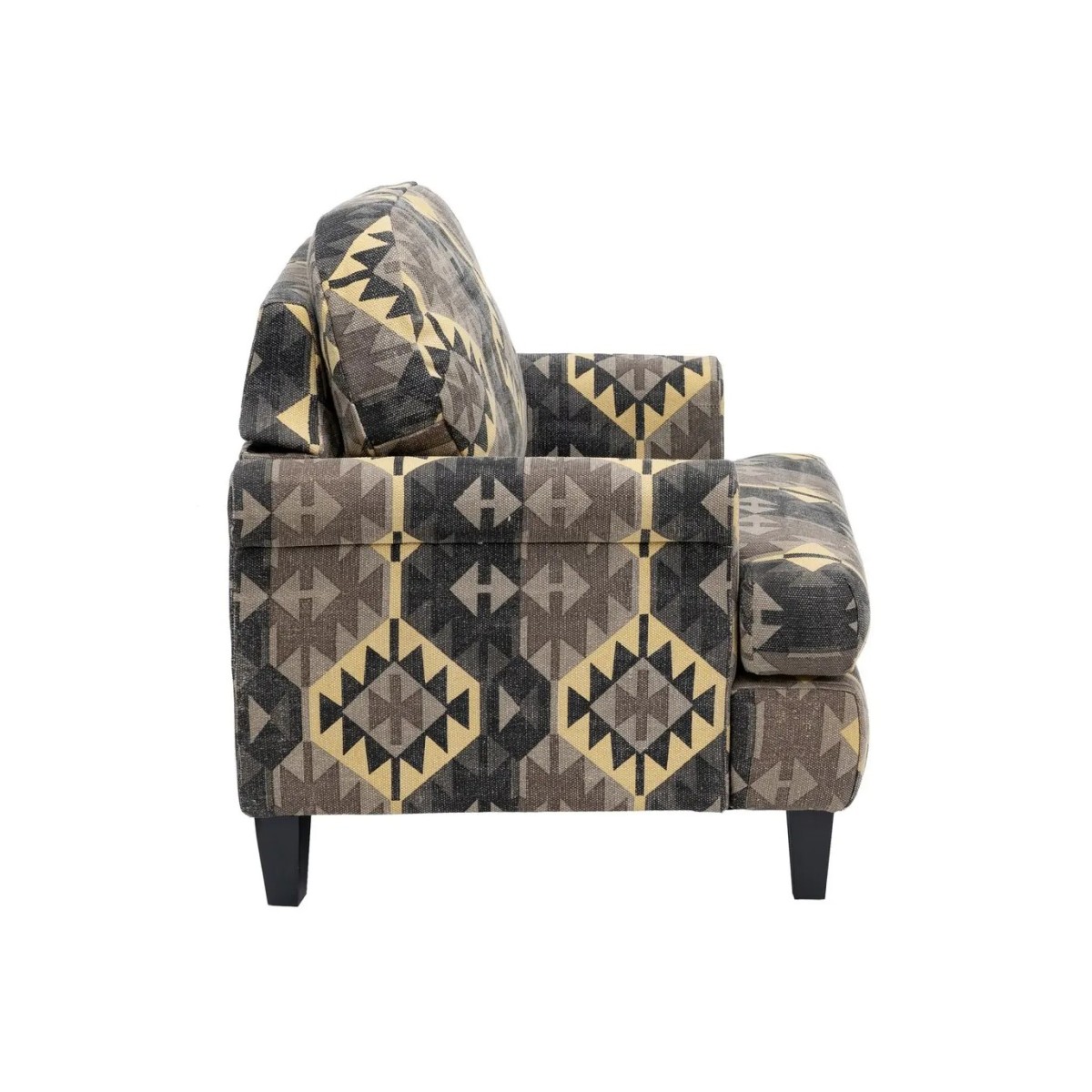 SILLÓN NEGRO-TAUPE TEJIDO-MADERA SALÓN 91 X 90 X 95 CM