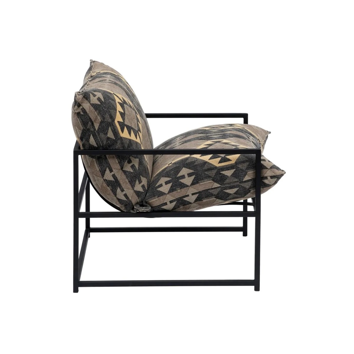 SILLÓN NEGRO-TAUPE TEJIDO-METAL SALÓN 70 X 84 X 86 CM