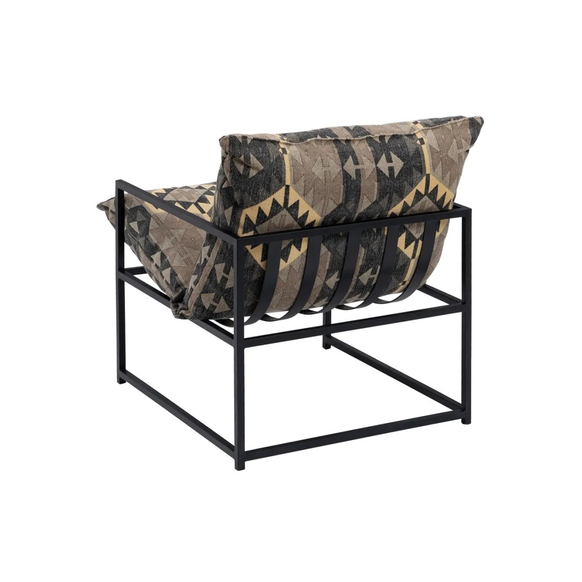 SILLÓN NEGRO-TAUPE TEJIDO-METAL SALÓN 70 X 84 X 86 CM