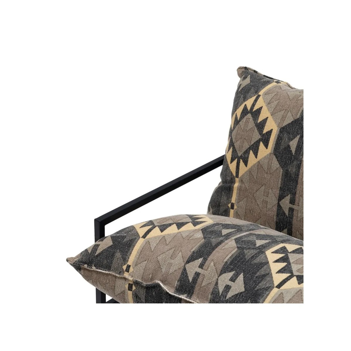 SILLÓN NEGRO-TAUPE TEJIDO-METAL SALÓN 70 X 84 X 86 CM