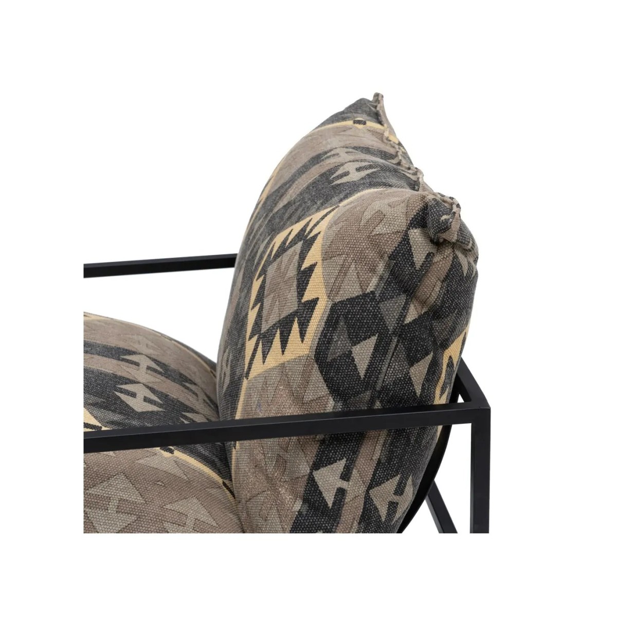 SILLÓN NEGRO-TAUPE TEJIDO-METAL SALÓN 70 X 84 X 86 CM