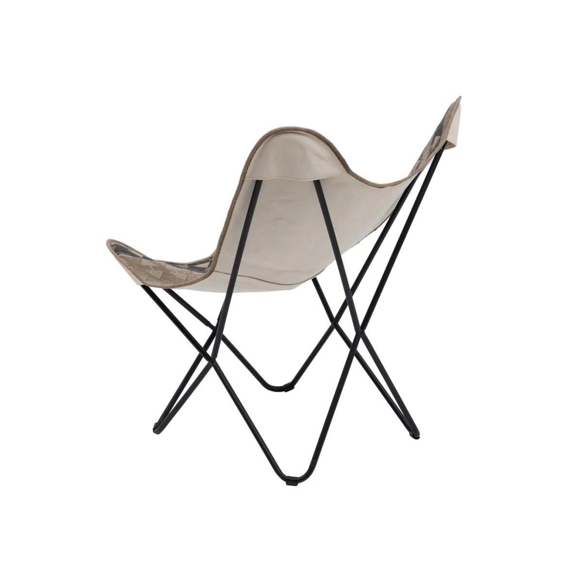 SILLA NEGRO-TAUPE TEJIDO-METAL SALÓN 75 X 75 X 95 CM