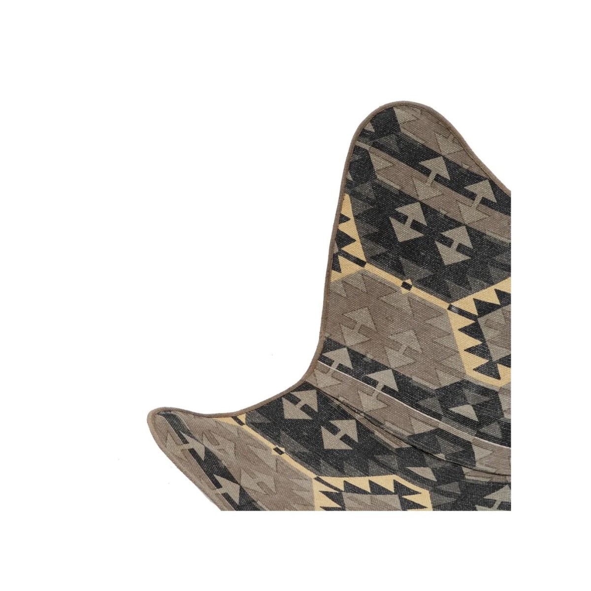 SILLA NEGRO-TAUPE TEJIDO-METAL SALÓN 75 X 75 X 95 CM