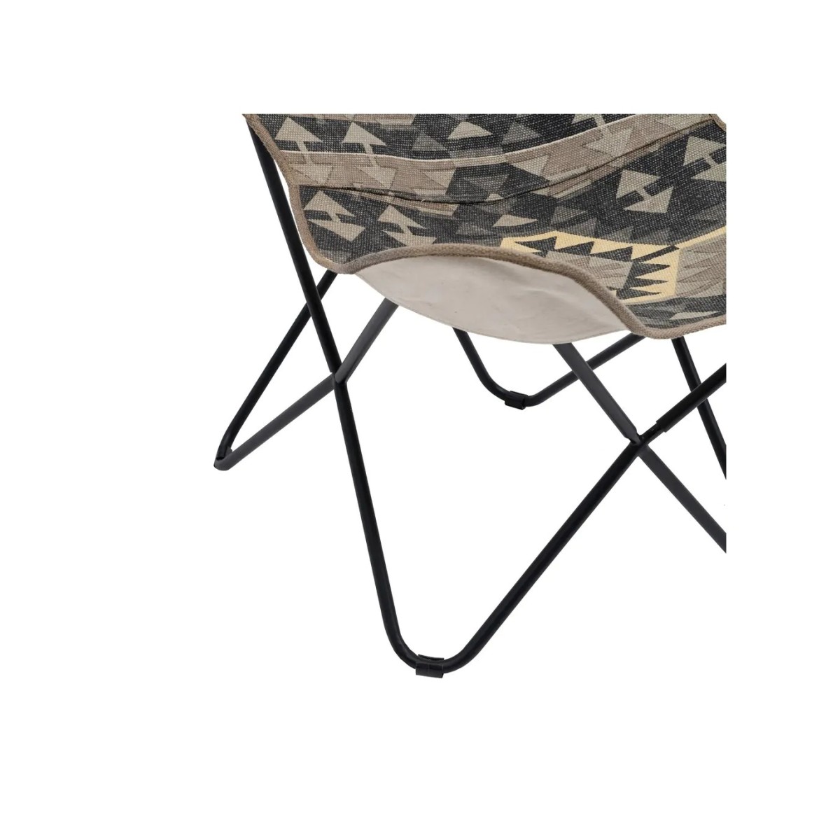 SILLA NEGRO-TAUPE TEJIDO-METAL SALÓN 75 X 75 X 95 CM