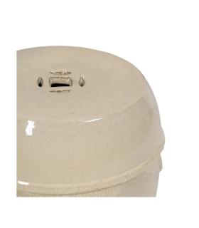 TABURETE CREMA CERÁMICA DECORACIÓN 35 X 35 X 48 CM