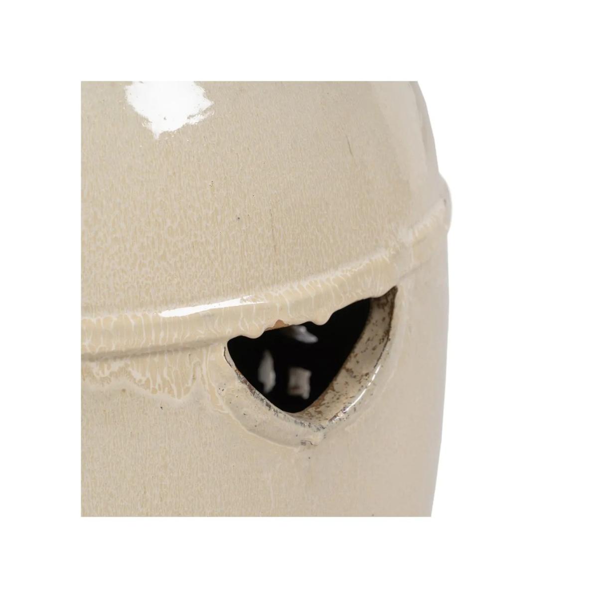 TABURETE CREMA CERÁMICA DECORACIÓN 35 X 35 X 48 CM