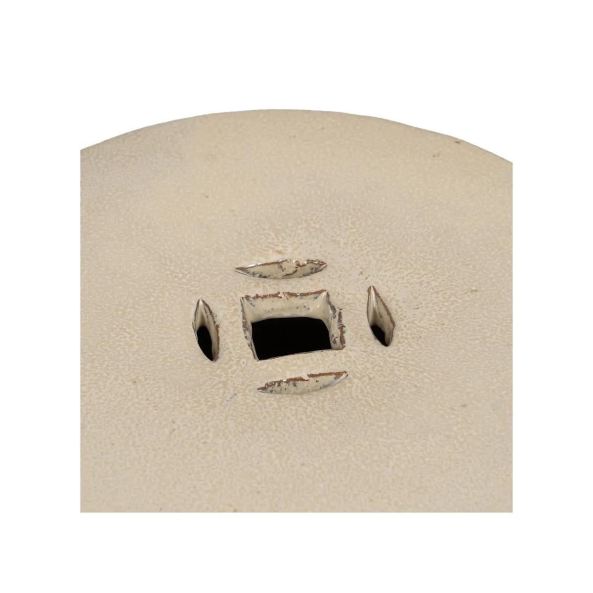 TABURETE CREMA CERÁMICA DECORACIÓN 35 X 35 X 48 CM