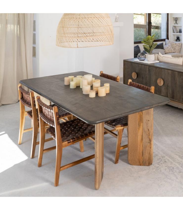 MESA COMEDOR NATURAL-MARRÓN 200 X 100 X 76 CM