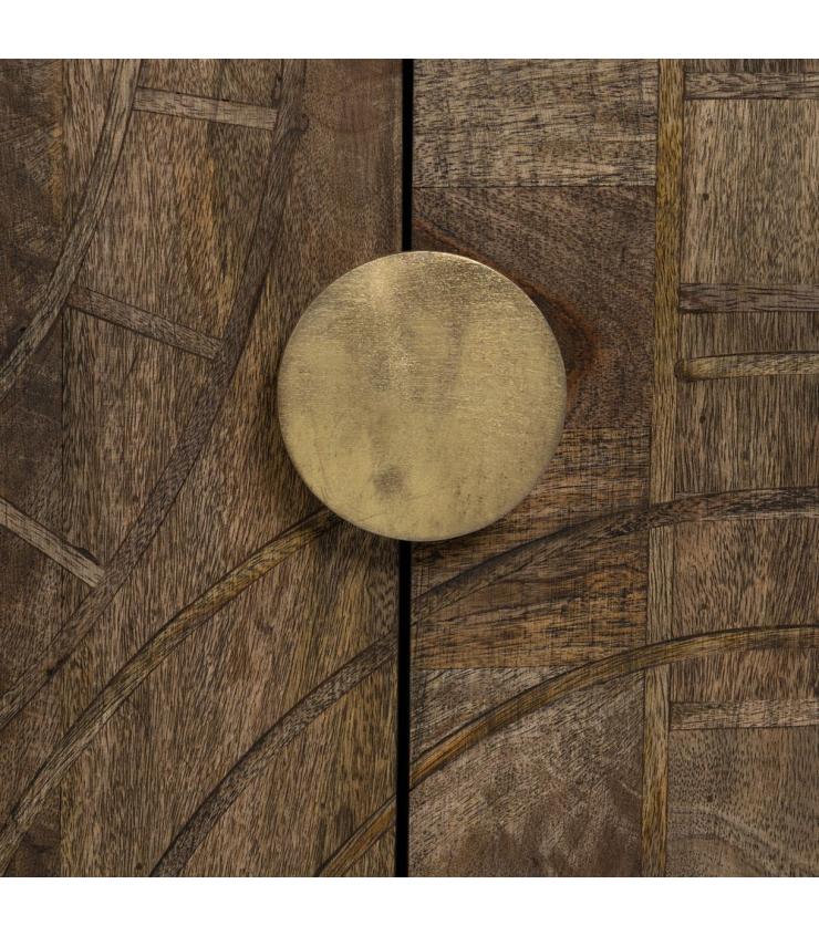 APARADOR MARRÓN-ORO MADERA DE MANGO 153 X 41 X 75 CM