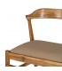 SILLA NATURAL-BEIGE MADERA TECA-PIEL 54 X 51 X 70 CM