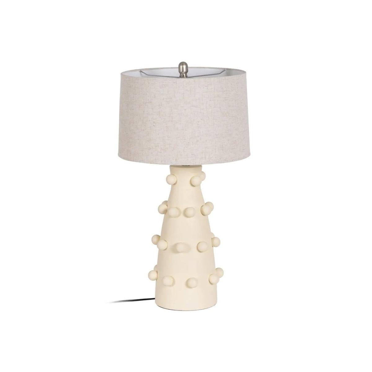 LÁMPARA MESA CREMA METAL-CERÁMICA 38 X 38 X 72 CM
