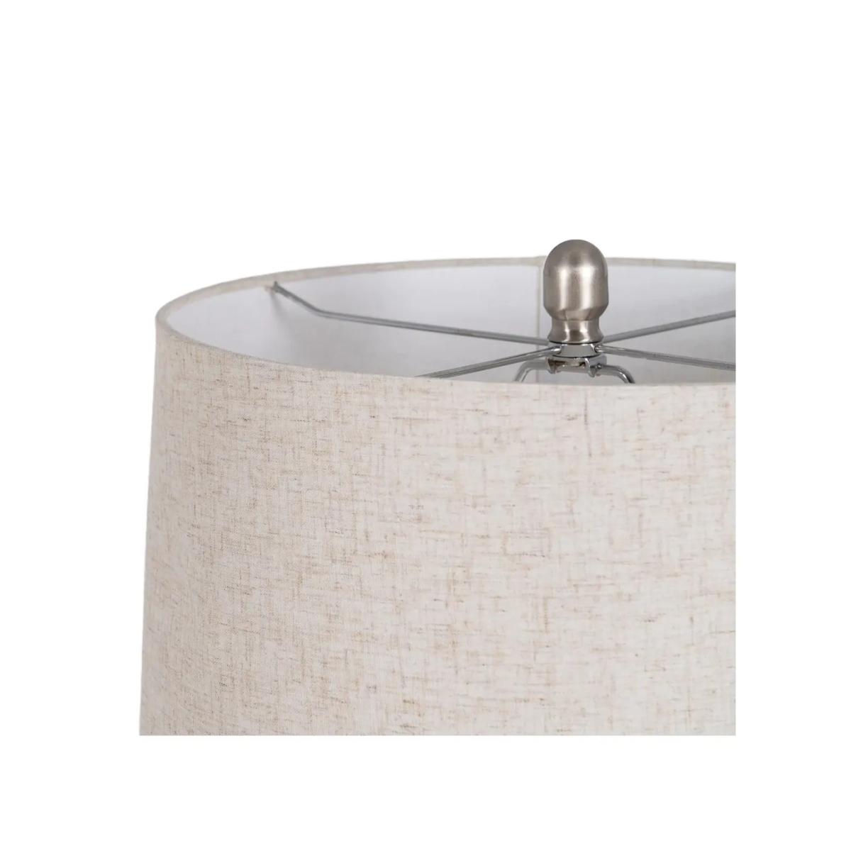 LÁMPARA MESA CREMA METAL-CERÁMICA 38 X 38 X 72 CM