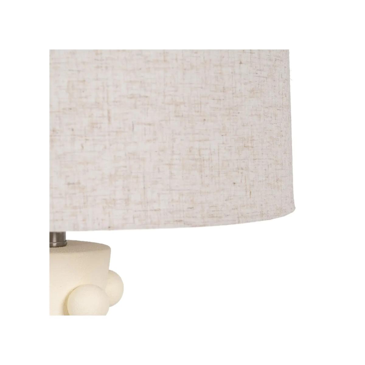 LÁMPARA MESA CREMA METAL-CERÁMICA 38 X 38 X 72 CM