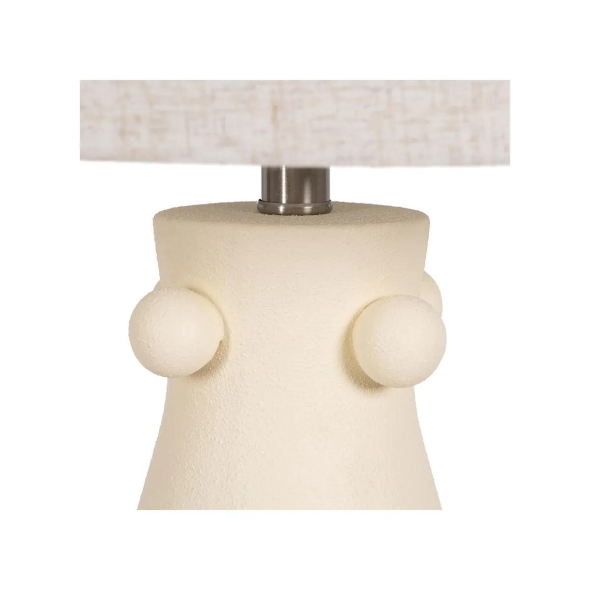 LÁMPARA MESA CREMA METAL-CERÁMICA 38 X 38 X 72 CM